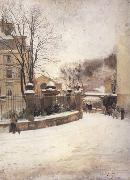 Edouard Castres Snowed up Street in Paris (nn02) Spain oil painting reproduction
